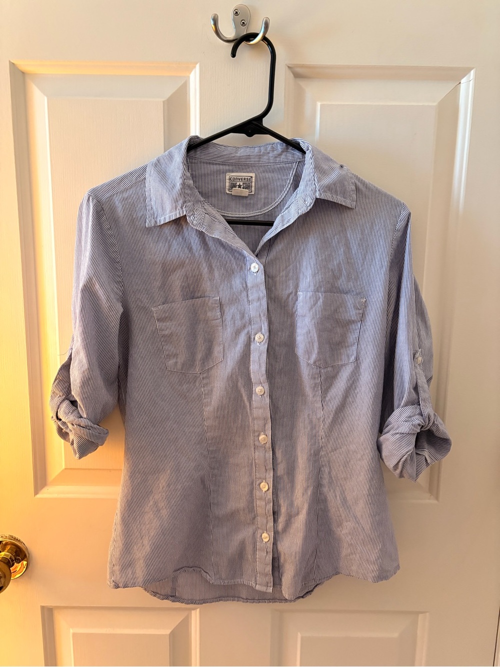 Converse One Star Blue & White Striped Shirt - Men's S